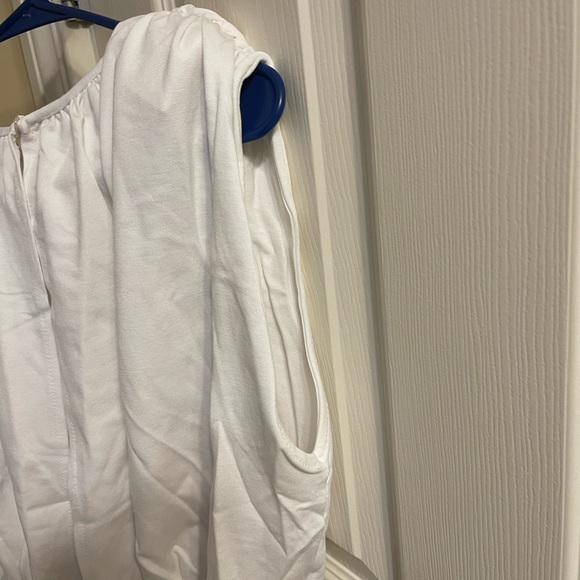 NWT Zara white shoulder pad cropped shirt M - Picture 6 of 7